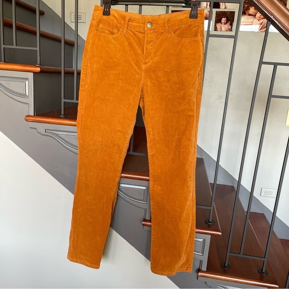 St. John Bay Corduroy Straight Leg Pants pumpkin color size 12 EUC - Picture 4 of 14